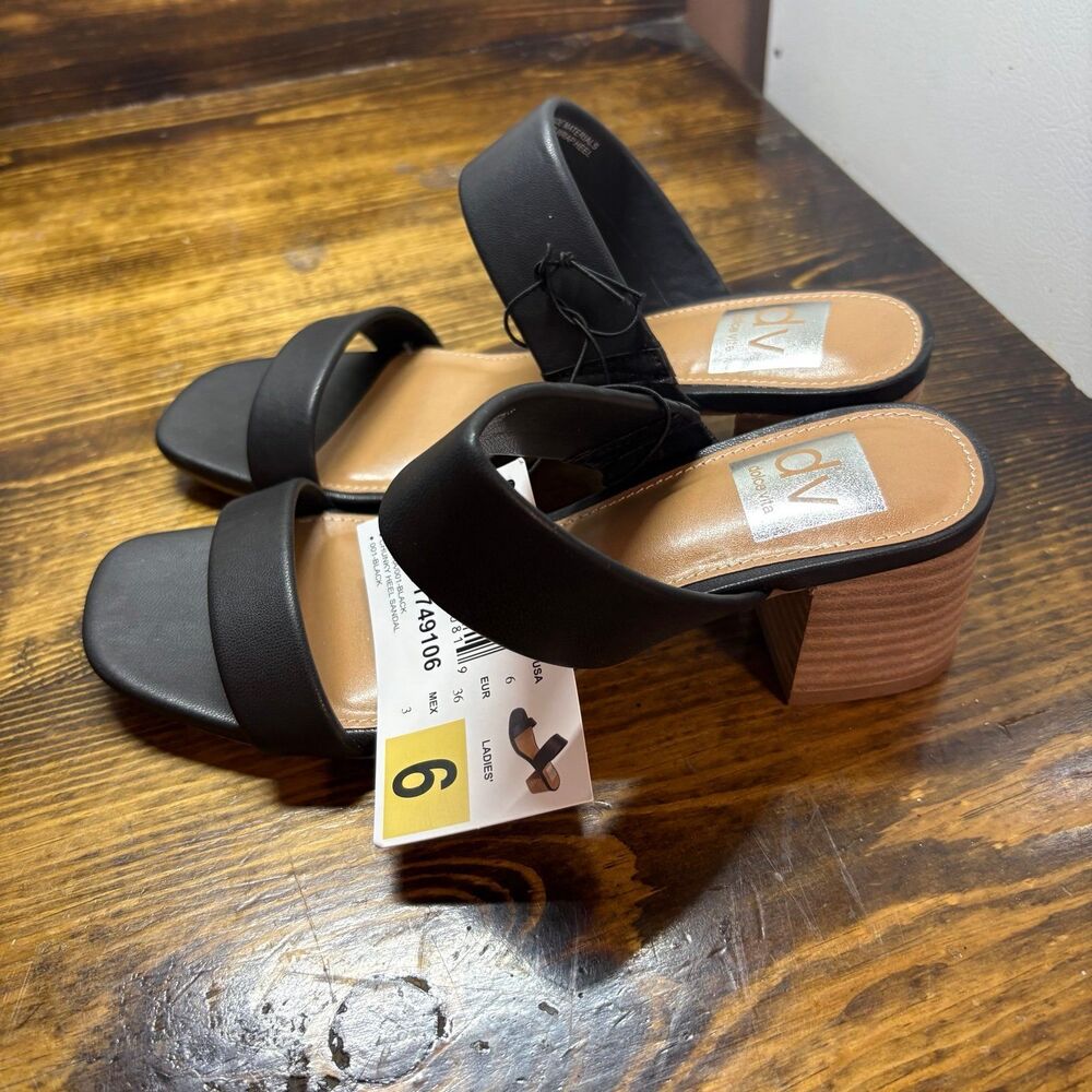 DV By Dolce Vita Black Heeled‎ Sandals Size 6